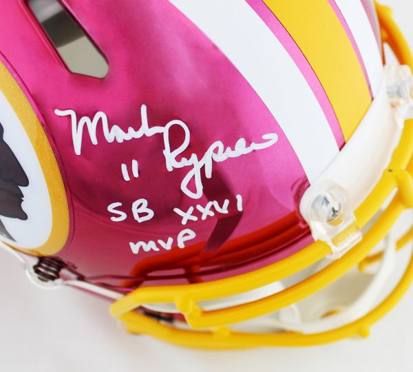 Washington Redskins Super Bowl QBs Signed Speed Authentic Chrome NFL Helmet - Image 2