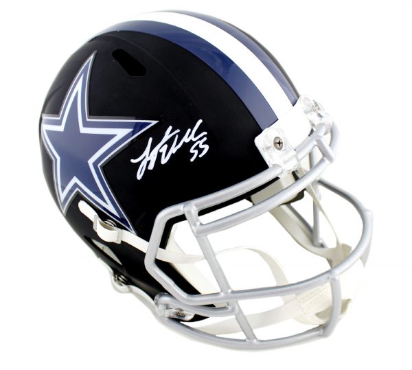 Leighton Vander Esch Signed Dallas Cowboys Riddell Full Size Black NFL Speed Helmet