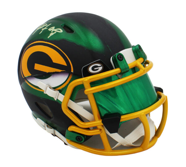 Brett Favre Signed Green Bay Packers Speed Flash Custom NFL Mini Helmet - Image 2