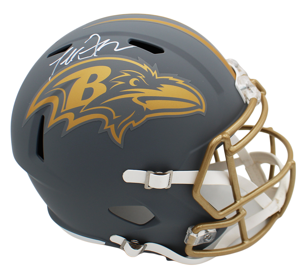 Terrell Suggs Signed Baltimore Ravens Speed Full Size Slate NFL Helmet - Image 2