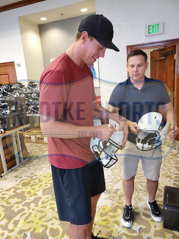 Matt Ryan Signed Atlanta Falcons Speed Full Size White Amp NFL Helmet - Image 2