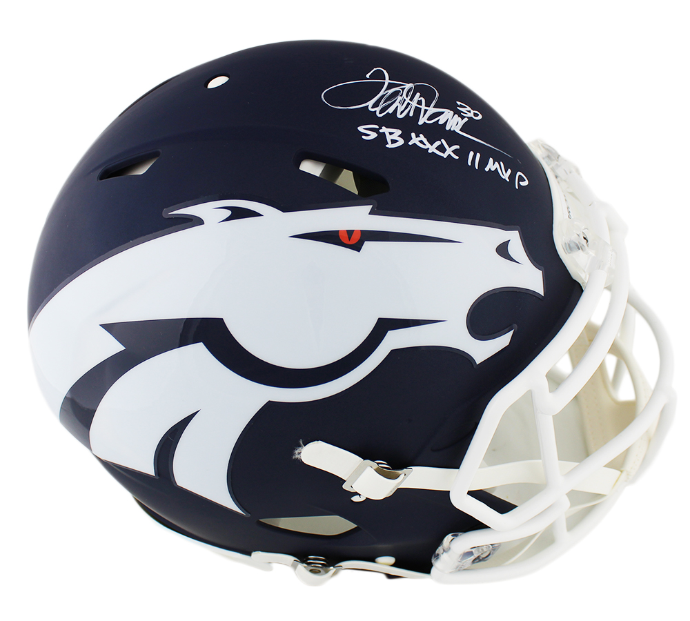 Terrell Davis Signed Denver Broncos Speed AMP Authentic NFL Helmet with "SB XXXII MVP" Inscription