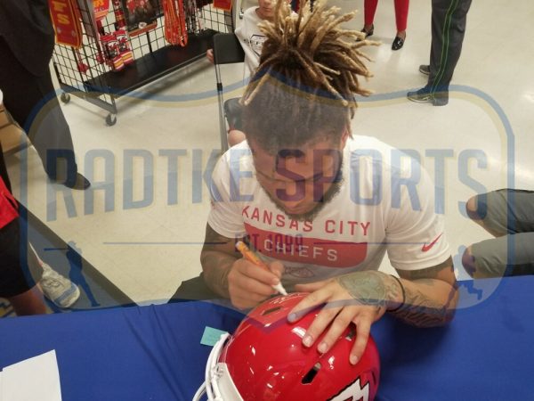Tyrann Mathieu Signed Kansas City Chiefs Speed Authentic NFL Helmet with "Honey Badger" Inscription - Image 2
