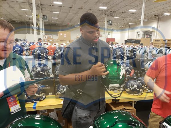 Quinnen William Signed New York Jets Speed Authentic NFL Helmet with "Bless You, Thank You" Inscription - Image 2