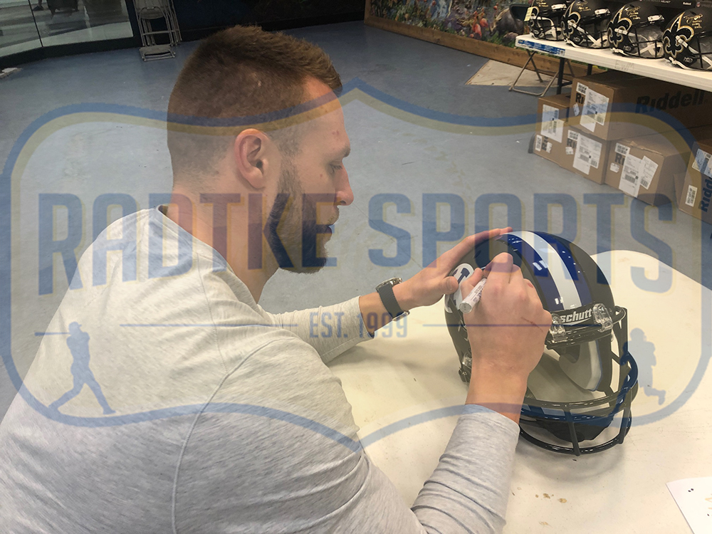 Taysom Hill Signed BYU Cougars Schutt Full Size Black Matte NCAA Helmet - Image 2