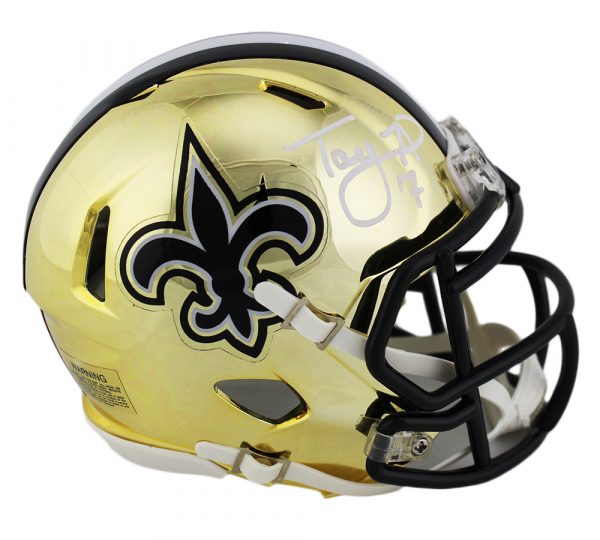 Taysom Hill Signed New Orleans Saints Speed Chrome NFL Mini Helmet