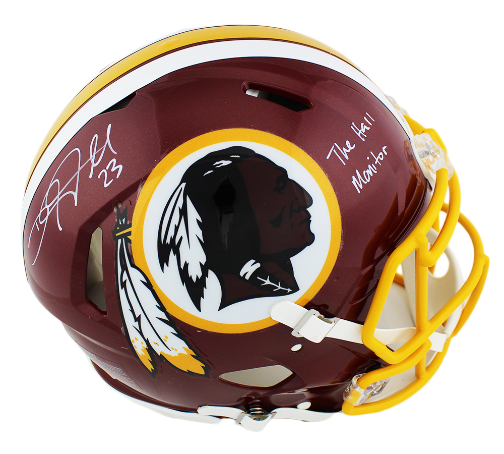 DeAngelo Hall Signed Washington Redskins Speed Authentic NFL Helmet with "The Hall Monitor" Inscription
