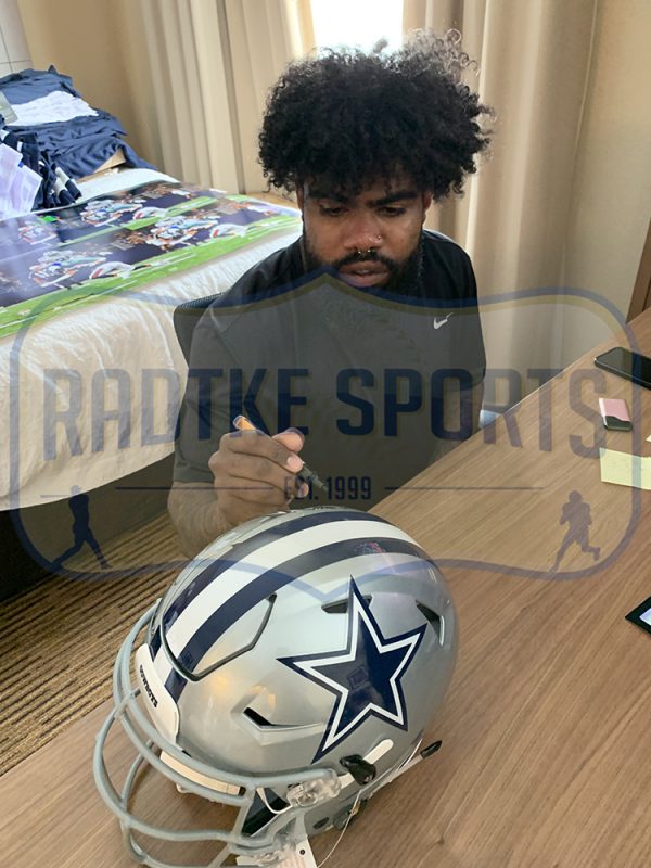 Ezekiel Elliott & Dak Prescott Signed Dallas Cowboys Speed Flex Authentic NFL Helmet - Image 5