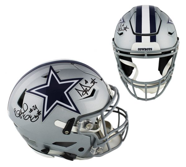 Ezekiel Elliott & Dak Prescott Signed Dallas Cowboys Speed Flex Authentic NFL Helmet