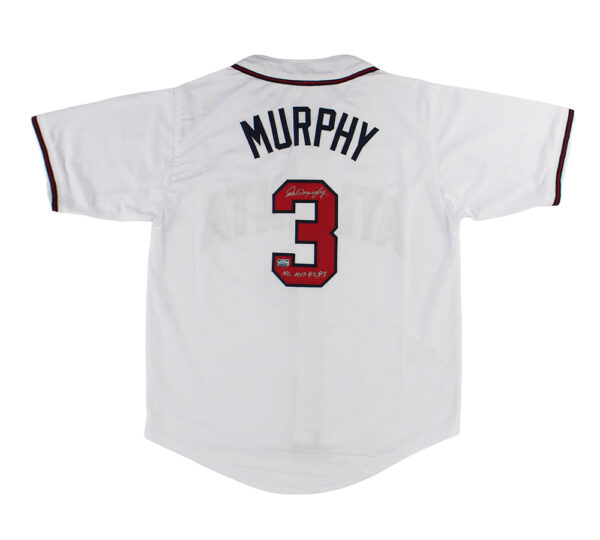 Dale Murphy Signed Atlanta Custom White Jersey With "82,83 NL MVP " Inscription