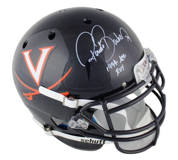 Ronde Barber Signed Virgina Cavalier Schutt Authentic NCAA Helmet with "1994 ACC ROY" Inscription