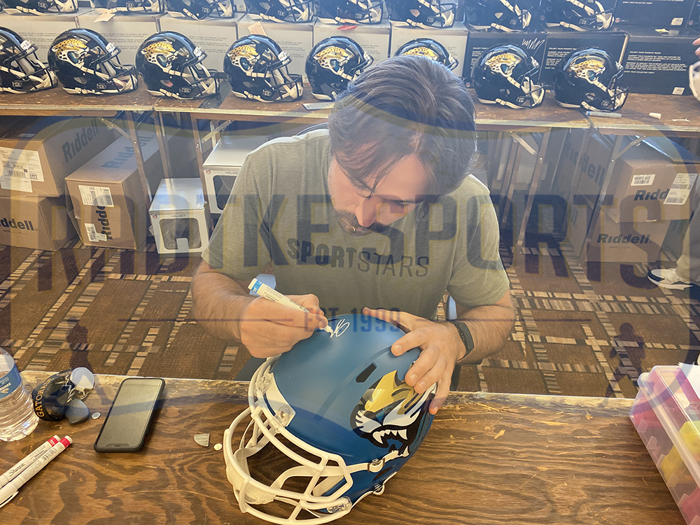 Gardner Minshew Signed Jacksonville Jaguars Speed Full Size AMP NFL Helmet - Image 5