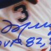 Dale Murphy Signed Atlanta Braves Framed 16x20 MLB Photo with "NL MVP 82, 83" Inscription - White Throwback Jersey - Image 2