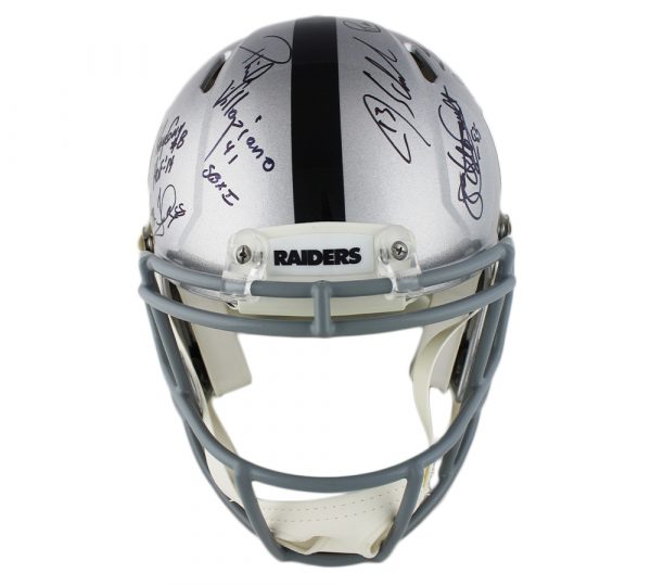 Multiplayer Signed Oakland Raiders Speed Authentic NFL Helmet with Inscriptions - Image 4