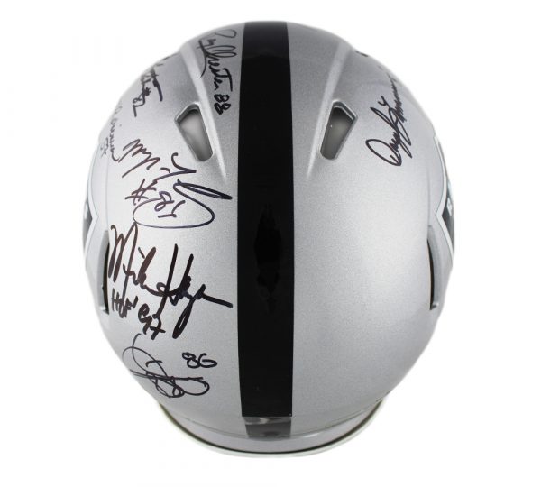 Multiplayer Signed Oakland Raiders Speed Authentic NFL Helmet with Inscriptions - Image 2
