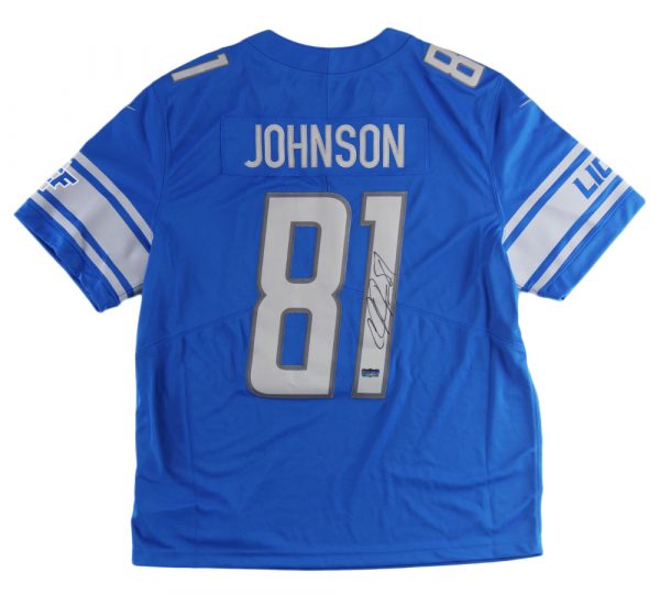 Calvin Johnson Signed Detroit Lions Nike Limited Blue NFL Jersey