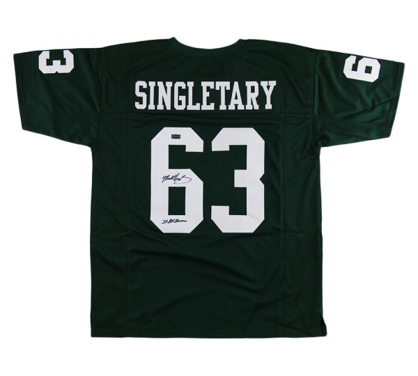 Mike Singletary Signed Baylor Custom Green Jersey with "2x All American" Inscription