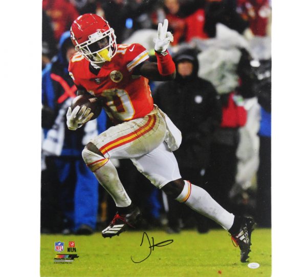 Tyreek Hill Signed Kansas City Chiefs 20x24 NFL Stretched Canvas - Running