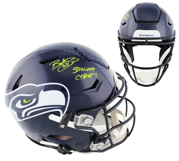 Bobby Wagner Signed Seattle Seahawks Speed Flex Authentic NFL Helmet with "SB XLVIII Champs" Inscription