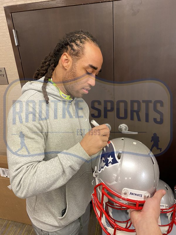 Stephon Gilmore Signed New England Patriots Speed Authentic Gray NFL Helmet with SB 53 Decal - Image 3