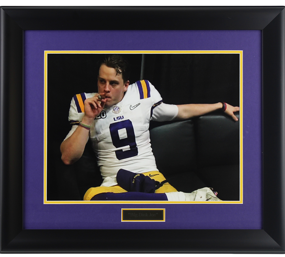 Joe Burrows Unsigned LSU Tigers Framed 16x20 NCAA Photo with Plaque "Big Dick Joe"