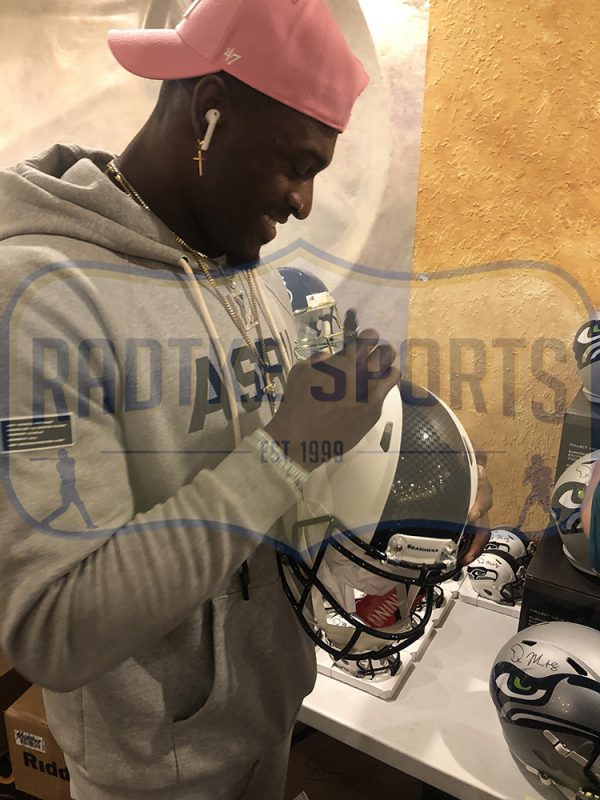 DK Metcalf Signed Seattle Seahawks Speed Authentic White Matte NFL Helmet - Image 2