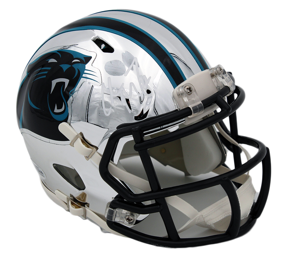 carolina panthers christian mccaffrey autographed full size football helmet Lunar Eclipse White Replica Speed Beckett BAS Stock #192524 This item would make a great addition to any sports memorabilia collection! Christian McCaffrey Autographed Signed Carolina