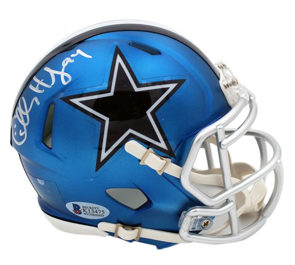 Charles Haley Signed Dallas Cowboys Speed Blue Blaze NFL Mini Helmet - Image 2