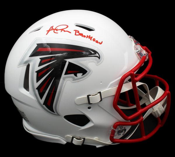 Andre Rison Signed Atlanta Falcons Speed Authentic White Matte NFL Helmet with "Bad Moon" Inscription