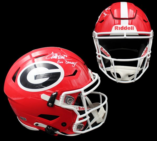 Terrell Davis Signed Georgia Bulldogs Speed Flex Authentic NCAA Helmet with "Go Dawgs" Inscription