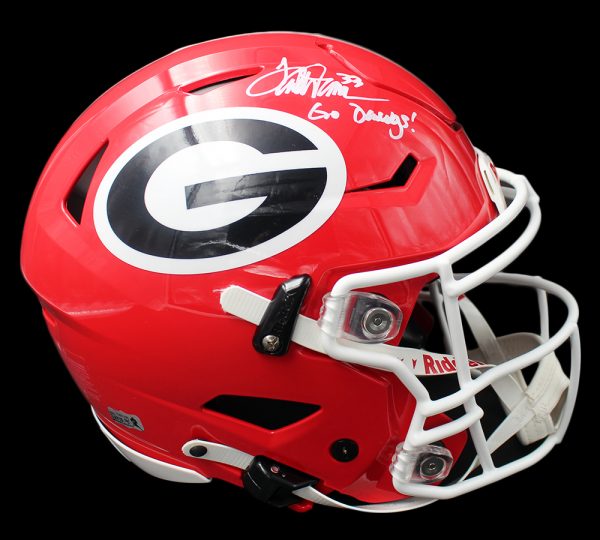 Terrell Davis Signed Georgia Bulldogs Speed Flex Authentic NCAA Helmet with "Go Dawgs" Inscription - Image 2