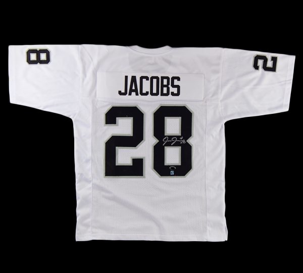 Josh Jacobs Signed Oakland Custom White Jersey