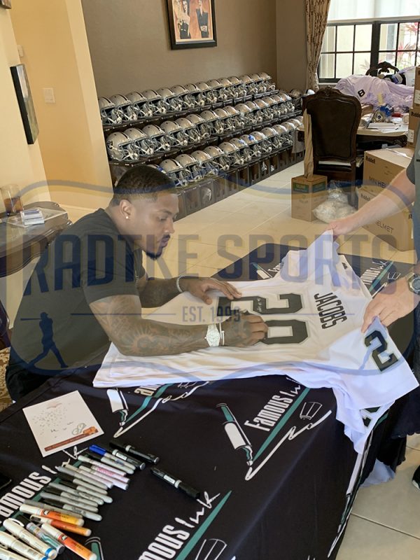 Josh Jacobs Signed Oakland Custom White Jersey - Image 3