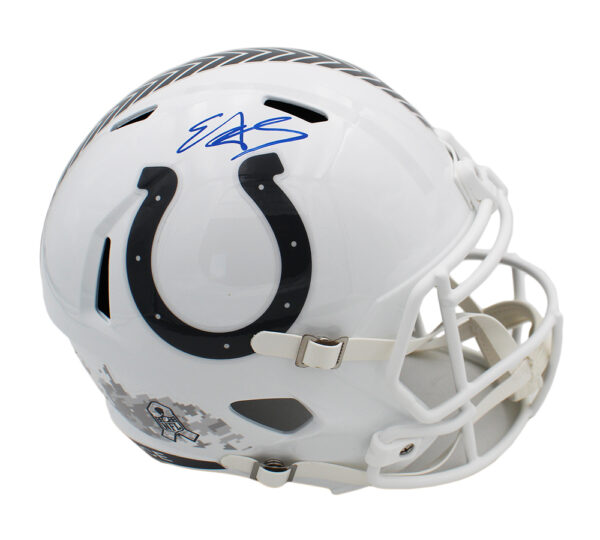 Edgerrin James Signed Indianapolis Colts Speed Full Size Salute To Service 3 NFL Helmet