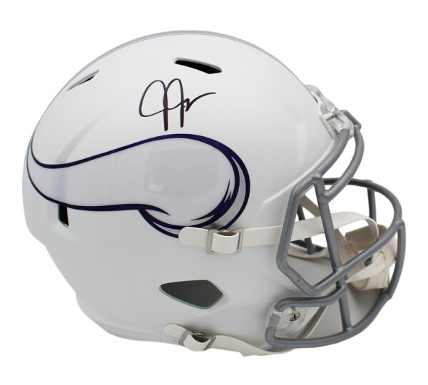 Justin Jefferson Signed Minnesota Vikings Speed Full Size Alternate White NFL Helmet