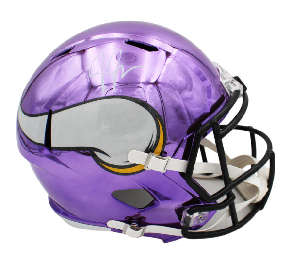 Justin Jefferson Signed Minnesota Vikings Speed Full Size Chrome NFL Helmet