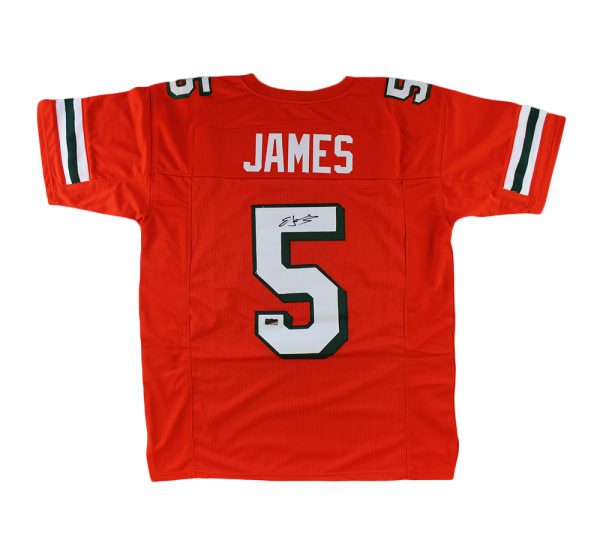 Edgerrin James Signed University of Miami Custom Orange Jersey