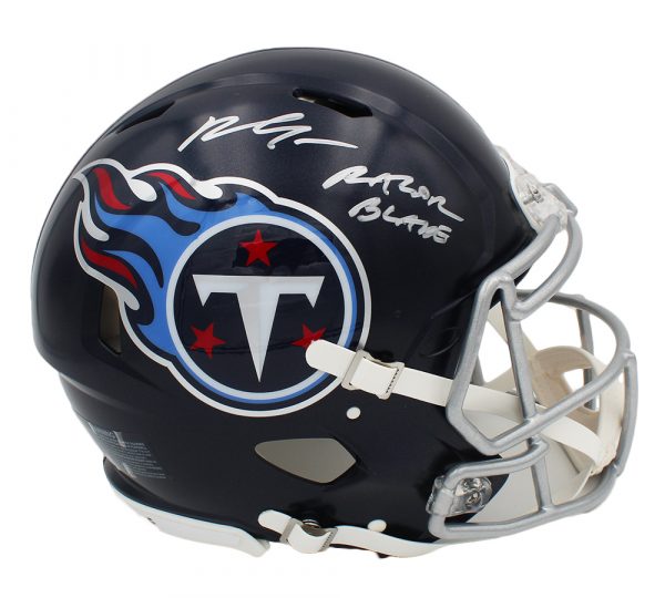 Rashaan Evans Signed Tennessee Titans Speed Authentic NFL Helmet with Silver Ink "Razor Blade" Inscription