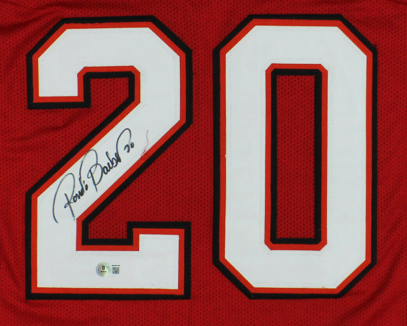 Ronde Barber Signed Tampa Bay Custom Red Jersey - Image 2