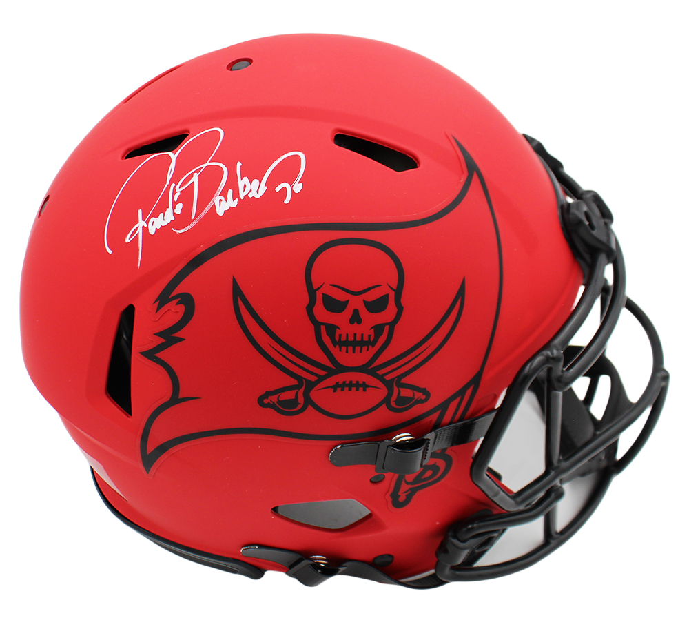 Ronde Barber Signed Tampa Bay Buccaneers Speed Authentic Rave NFL Helmet