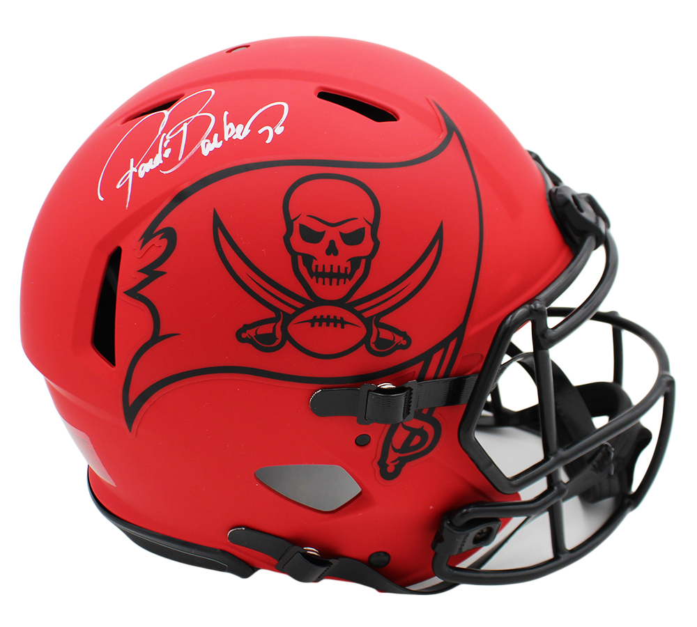 Ronde Barber Signed Tampa Bay Buccaneers Speed Authentic Rave NFL Helmet - Image 2