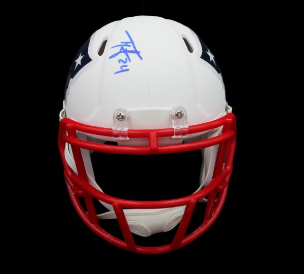 Ty Law Signed New England Patriots Speed White Matte NFL Mini Helmet - Image 3