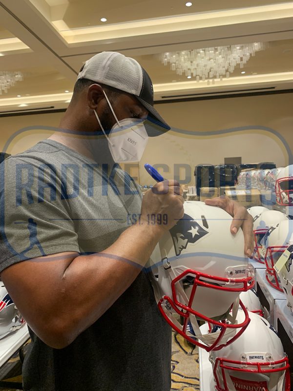 Ty Law Signed New England Patriots Speed White Matte NFL Mini Helmet - Image 4