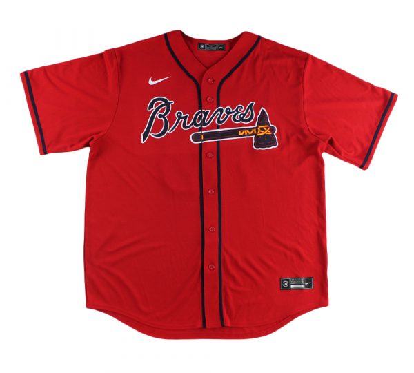 Ronald Acuna Jr. Signed Atlanta Braves Nike Red MLB Jersey with 3 Inscriptions - Image 2