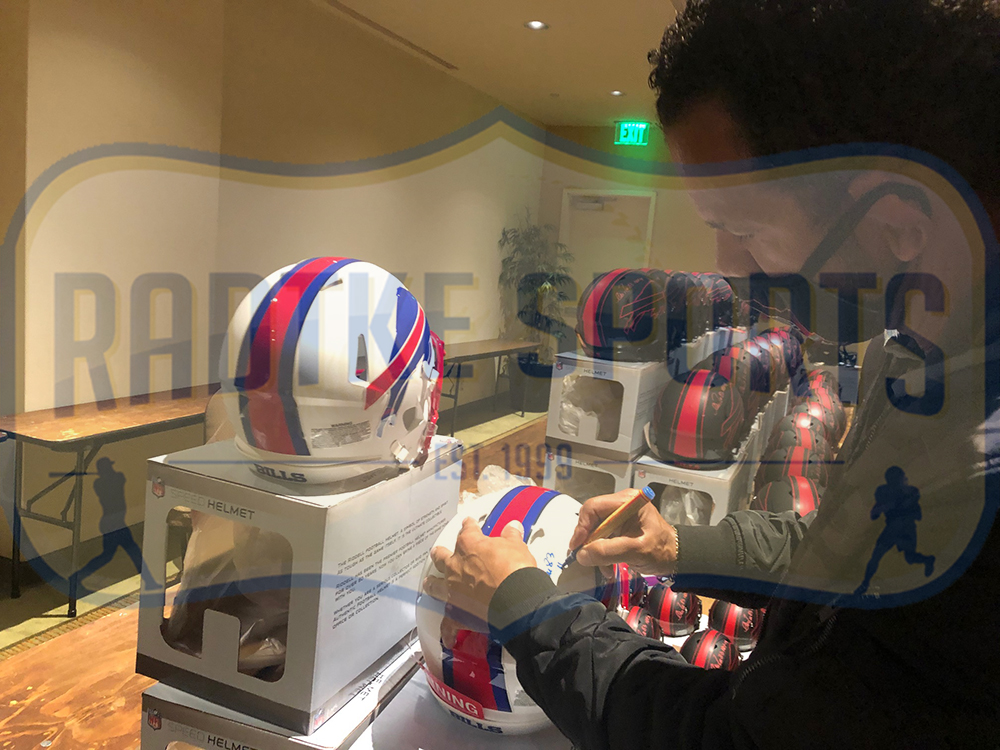 Buffalo Bills Custom Mini Football Helmet - Matte White With Pink Accents - Unique Fan Gear