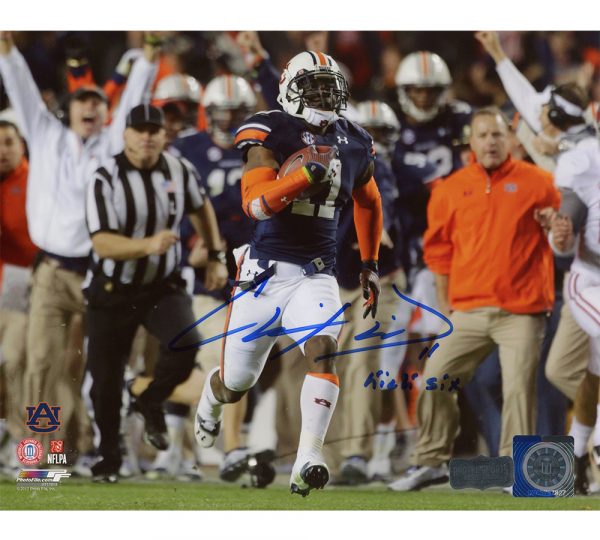 Chris Davis Jr. Signed Auburn Tigers Unframed 8x10 Licensed Color NCAA Photo with "Kick Six" Inscription