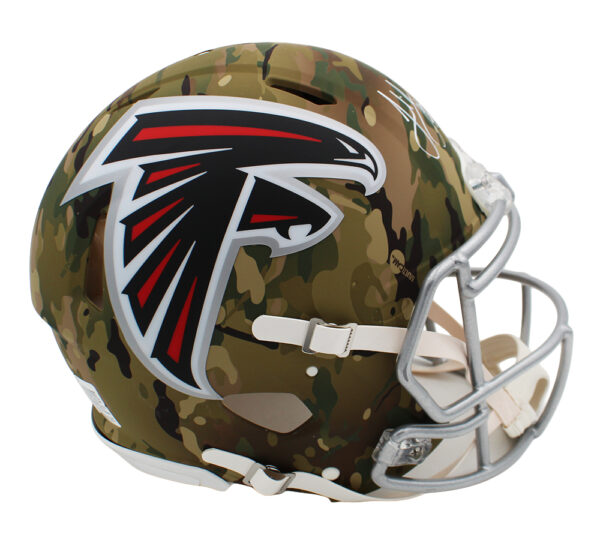 Julio Jones Signed Atlanta Falcons Speed Authentic Camo NFL Helmet - Image 2