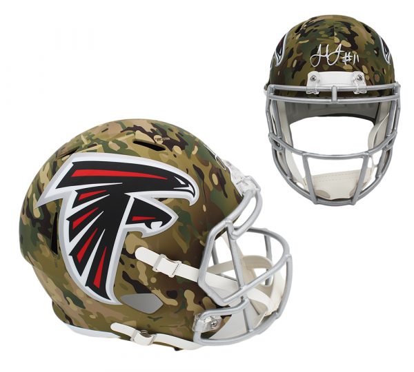 Julio Jones Signed Atlanta Falcons Speed Full Size Camo NFL Helmet