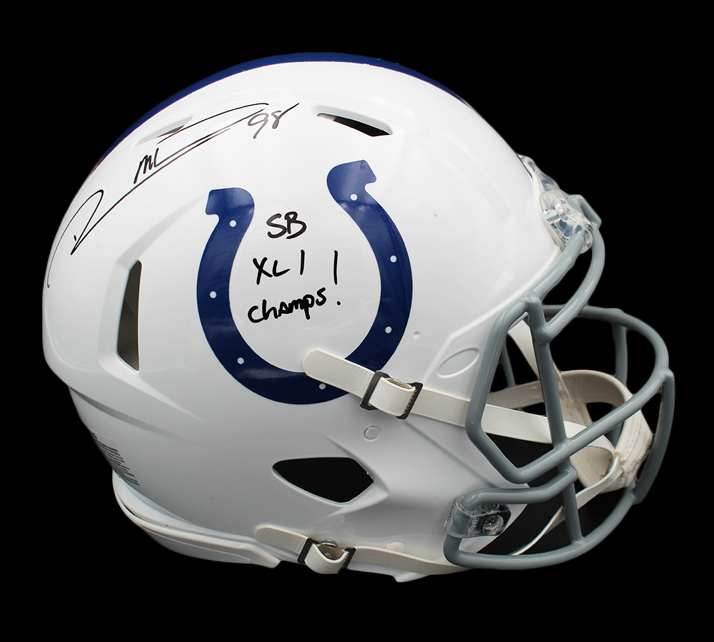 Robert Mathis Signed Indianapolis Colts Speed Authentic NFL Helmet with "SB XLI Champs!" Inscription - Image 2