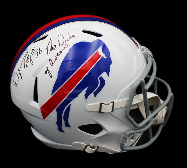 Darryl Talley Signed Buffalo Bills Speed Full Size NFL Helmet with "The Duke of Awesome" Inscription